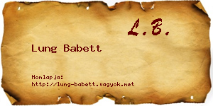 Lung Babett névjegykártya